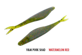 V&M Pork Shad Watermelon Red
